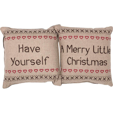 Merry Little Christmas Pillow Have Yourself A Set of 2 12x12 - The Fox Decor